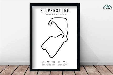 Silverstone F1 Track Layout Circuit Minimalist Prints & Frames Formula ...