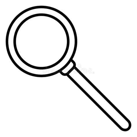 Vector Single Outline Icon Magnifying Glass Stock Vector