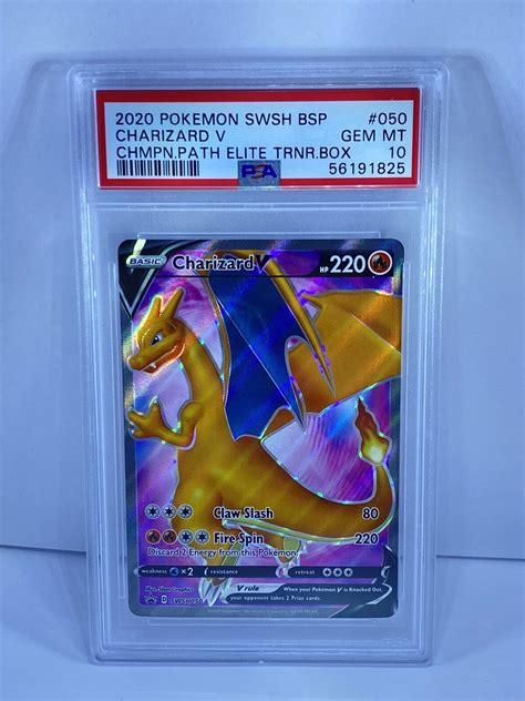 Charizard V Pokemon Swsh Bsp Champions Path Elite Trainer Box Psa