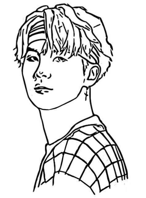 Chibi Suga Bts Coloring Pages Fanart Printable Outline Jimin Pop Kids ...