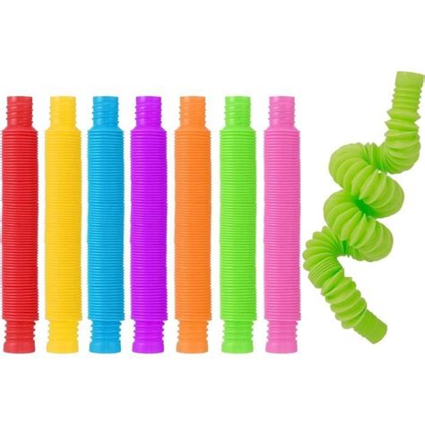 AKlamater Lot de 7 mini tubes sensoriels Jouets sensoriels colorés