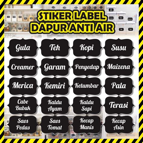 Jual Stiker Label Dapur Sticker Nama Atau Stiker Label Barang