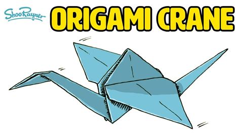 How to Draw an Origami Crane Bird - Easy step-by-step Tutoirial - YouTube