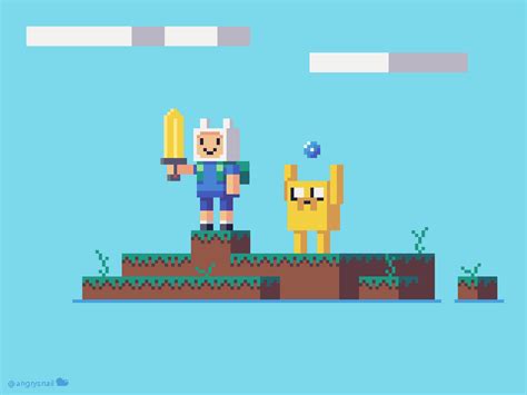 I Made Pixel Art Finn And Jake In Minecrafty Style R Minecraft