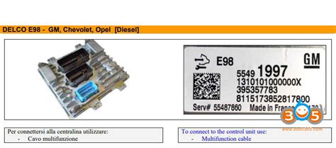 KT200 Foxflash Read And Write GM Opel Delco E98 ECU OBDII365