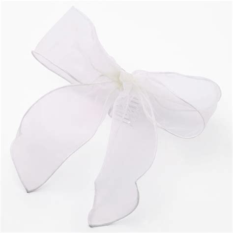 White Organza Bow Hair Claw Claire S