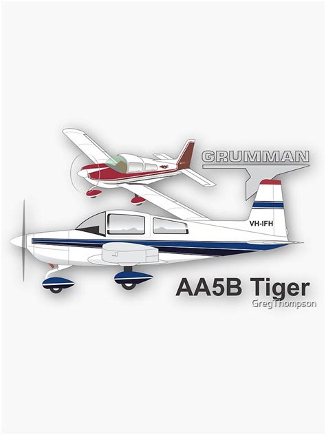 "Grumman AA5B Tiger" Sticker for Sale by GregThompson | Redbubble