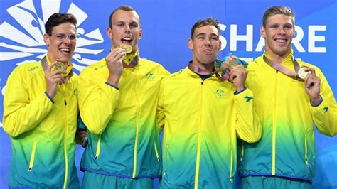 Commonwealth Games Kyle Chalmers Battling Cold Medley Relay Win Video