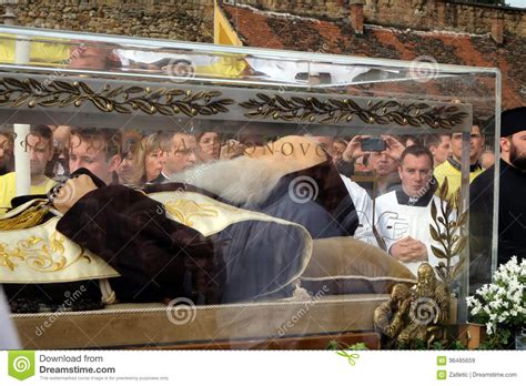 Arrival Of The Body Of St Leopold Mandic In Zagreb Cathedral Editorial