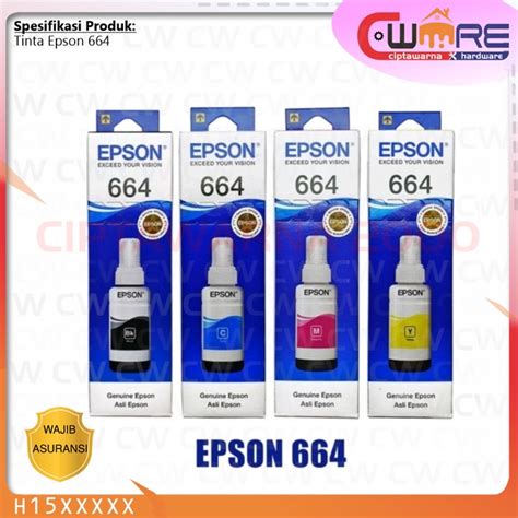 Jual Tinta Ink Printer Epson L L L L Warna Hitam Black