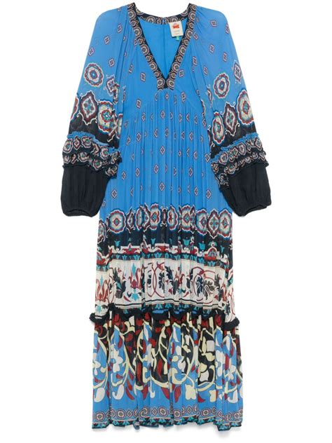 Farm Rio Ainika Tiles Maxi Dress Blue Farfetch