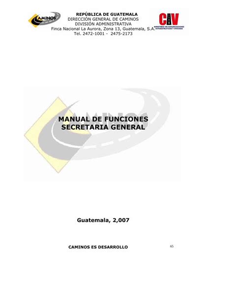 Pdf Manual De Funciones De La Direccion General De Caminos Dokumen Tips