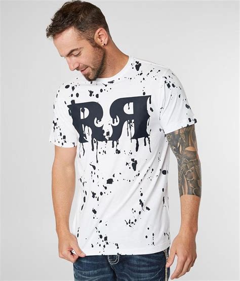 Rock Revival Double R Splatter T Shirt Mens Men Shirt Sleeves Mens Tops