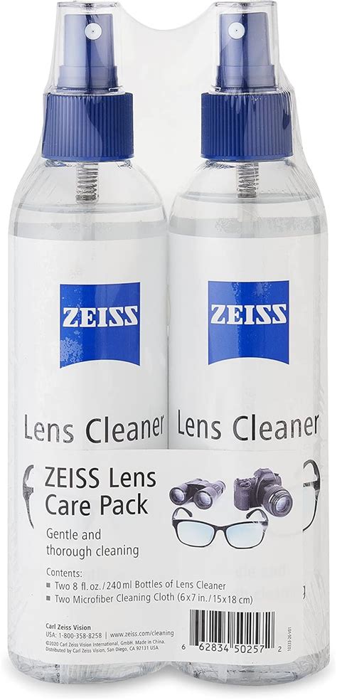 Zeiss Lens Care Pack 2 8 Ounce Bottles Of Lens Cleaner 2 Microfiber Cleaning Cloths Amazon