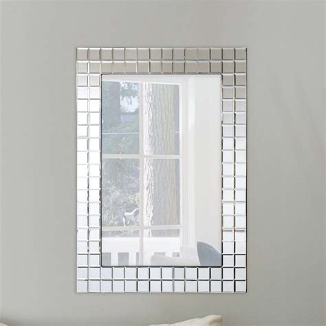 The Bevelled Squares Wall Mirror Is An All Glass Mirror That Features A