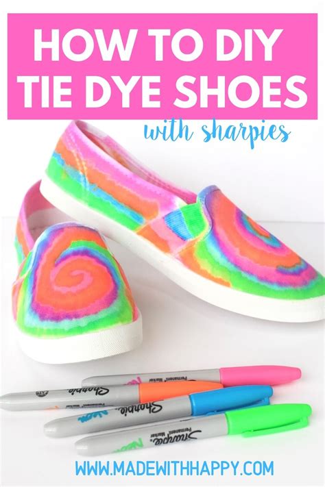 How To Tie Dye Shoes With Sharpies Made With Happy