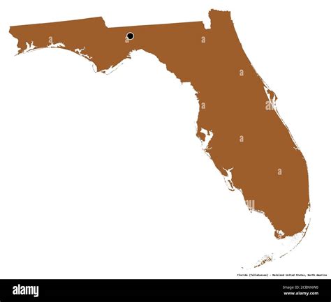 Shape Of Florida State Of Mainland United States With Its Capital