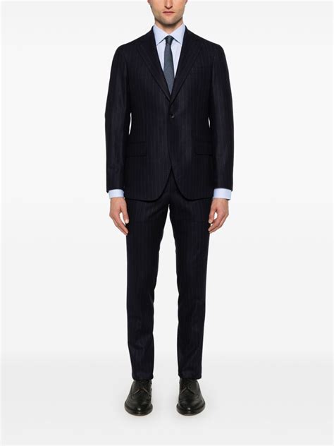 Luigi Bianchi Mantova Striped Suit Blue Farfetch