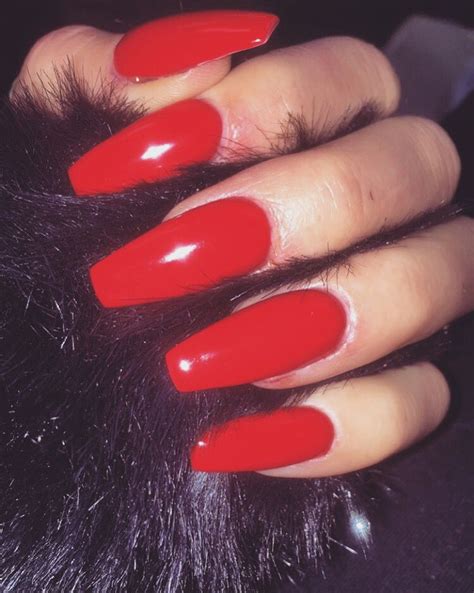 Red Coffin Shape Nails Coffin Shape Nails Red Nails Coffin Nails