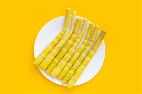 Premium Photo Bamboo Shoots On White Background