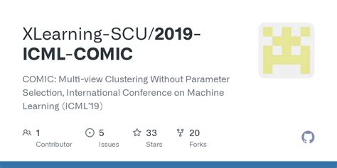 GitHub XLearning SCU 2019 ICML COMIC COMIC Multi View Clustering