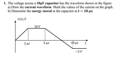 Solved 1 The Voltage Across A 10uf Capacitor Has The Waveform Shown In The Figure A Draw The