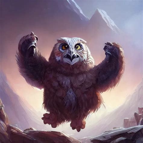 KREA Owlbear D D Fantasy Highly Detailed Digital Painting