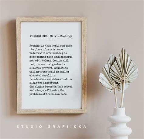 Persistence Calvin Coolidge Quote Print UNFRAMED Poster - Etsy