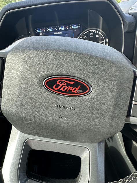 Ford Steering Wheel Airbag Logo Emblem Overlay Decal Redblack Kjm