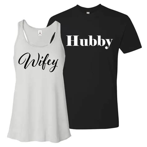 Custom Wifey And Hubby Newlywed Honeymoon Wedding Mr Mrs Tanks Tops