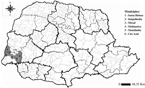 Mapa Dos Munic Pios Unidades Industriais Da Lar Na Regi O Oeste Do