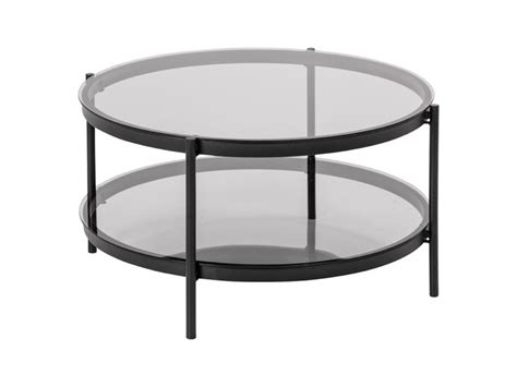 Smuk table basse ø 79 cm tory verre fumé ZSFU000380 BK Conforama