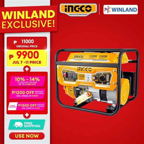 Ingco By Winland Hp W W Gasoline Generator Ge P Ing