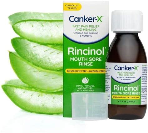 Canker X Rincinol Oral Rinse Mouthwash Quick Pain Relief For Canker