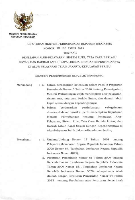 Pdf Penetapan Alur Pelayaran Sistem Rute Tata Cara Jdih Dephub Go