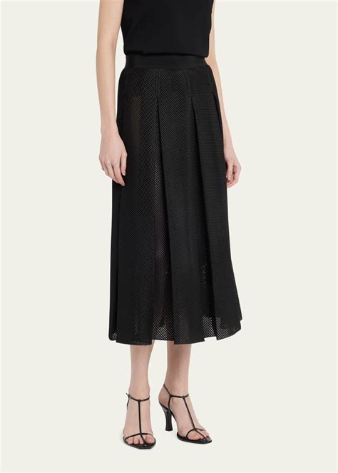 Max Mara Bilma Pleated Mesh Midi Skirt Bergdorf Goodman