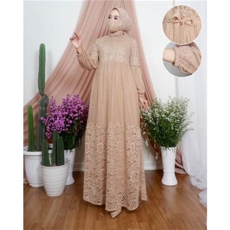 Jual Gamis Brukat Tile Dot Jumbo Dress Terbaru Pesta Uk M L Xl Xxl Xl