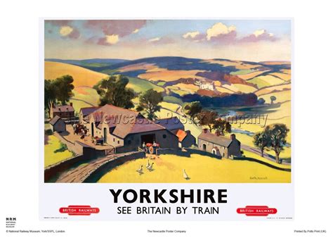 Yorkshire Wharfedale Vintage Railway Travel Poster