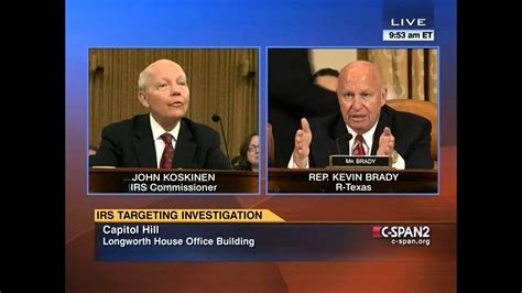 IRS Commissioner John Koskinen Grilled By Rep Kevin Brady YouTube