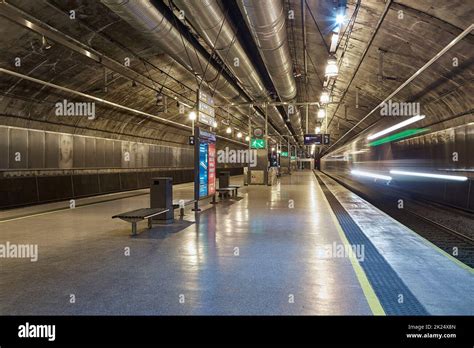 Oslo, Norway - Circa 2015: Underground train station in Oslo, capital ...