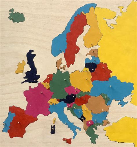 Europe: Wooden Puzzle Map - Etsy