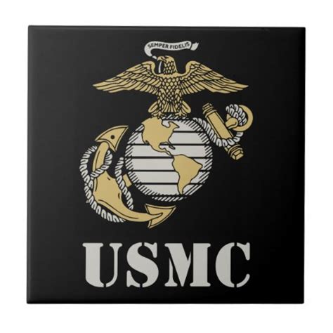 USMC [stencil] Tiles | Zazzle