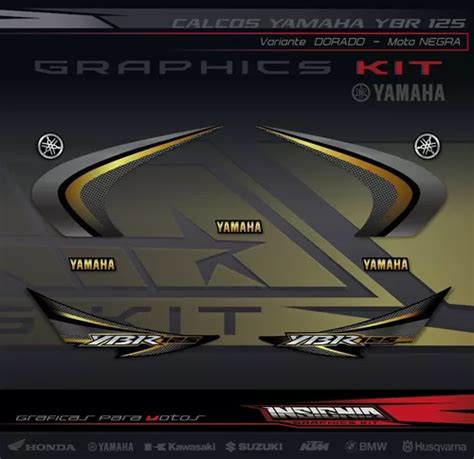 Calcos Yamaha Ybr Variante Dorado Insignia Calcos