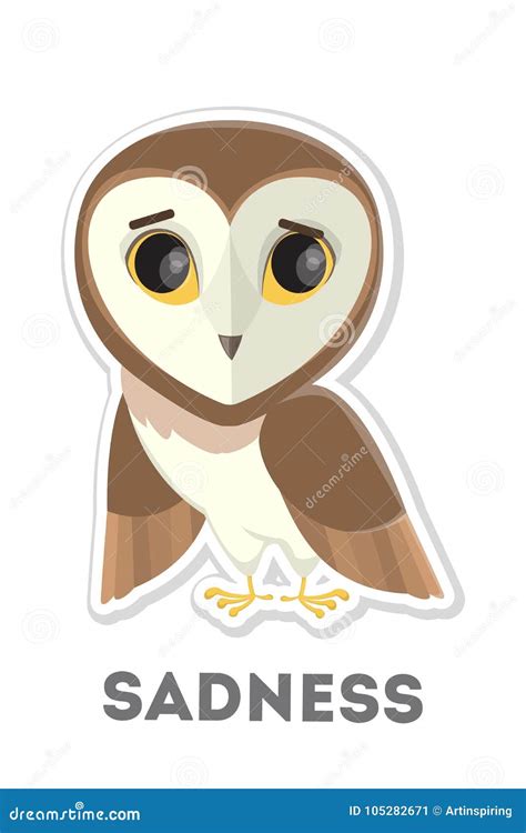 Isolated sad owl. stock vector. Illustration of modern - 105282671