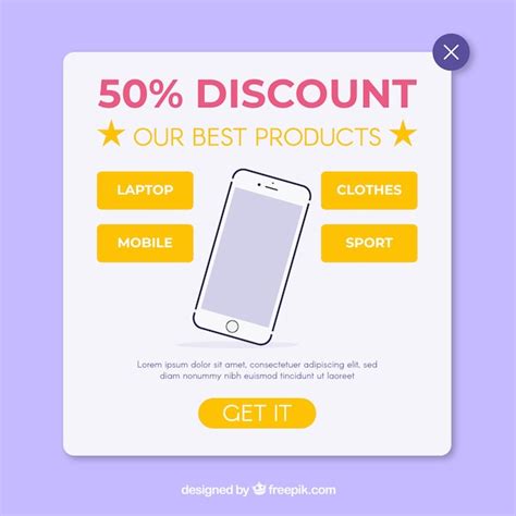 Free Vector Promotion Pop Up With Flat Design