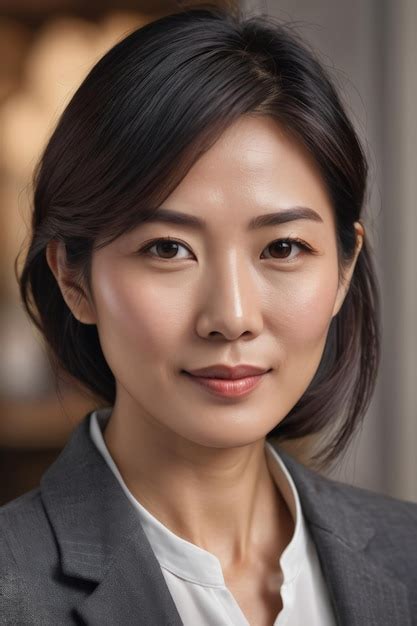 Premium Photo Portrait Of Successful Attractive Asian Female Entrepreneur