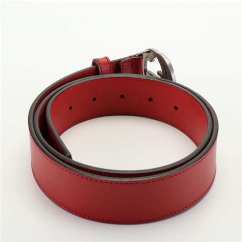 Gucci Interlocking G Wide Red Leather Belt | EBTH