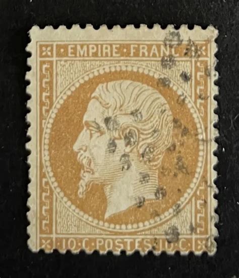 FRANCE 1862 TIMBRE oblitéré YT 21 Napoléon III dentelés Type II EUR