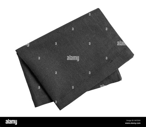 Folded Black Napkin Isolated On White Background Stock Photo Alamy