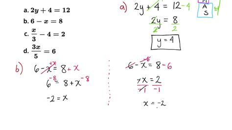 Solving One Step Linear Equations